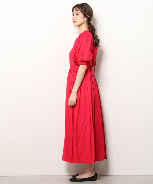 「CAROLINA GLASER」 7分袖ワンピース ONE SIZE ブラック レディース_画像4