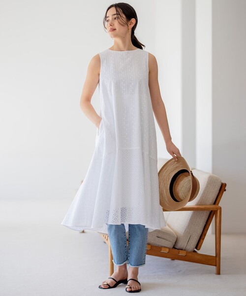 「組曲」 ノースリーブワンピース S2 ブラック レディース_画像5