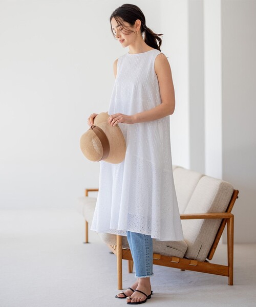 「組曲」 ノースリーブワンピース S2 ブラック レディース_画像6