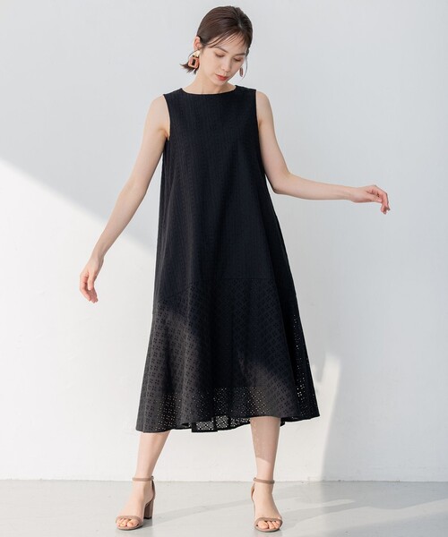 「組曲」 ノースリーブワンピース S2 ブラック レディース_画像9