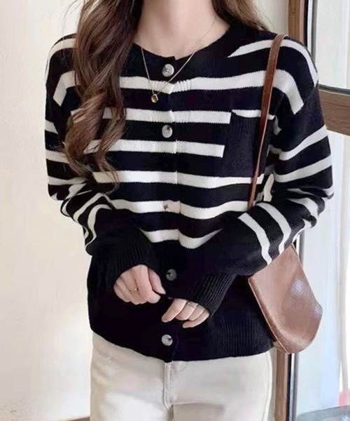 「Amulet」 ニットカーディガン FREE レッド レディース_画像4