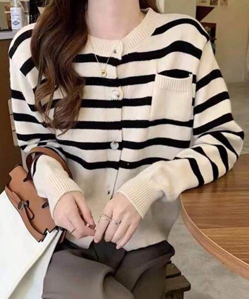 「Amulet」 ニットカーディガン FREE レッド レディース_画像5