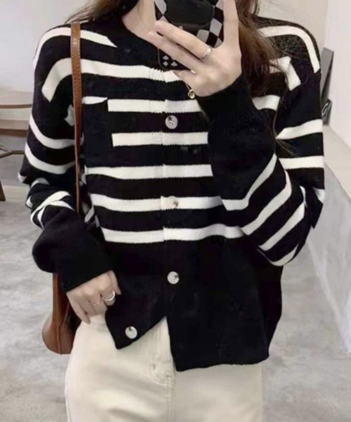 「Amulet」 ニットカーディガン FREE レッド レディース_画像6