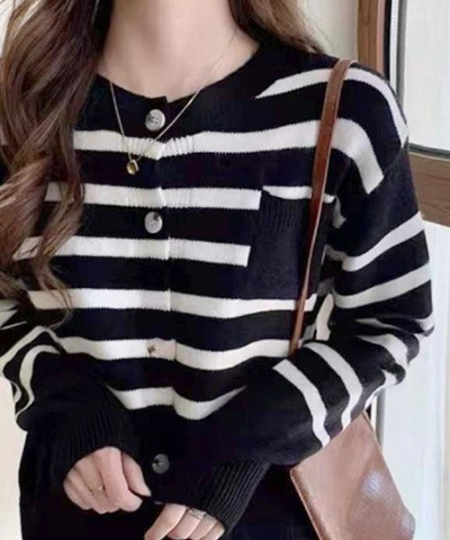 「Amulet」 ニットカーディガン FREE レッド レディース_画像9