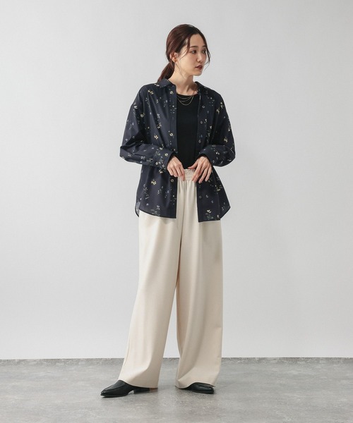 clore+ レディワークシャツ GLOBAL WORK（グローバルワーク） ブラウス シャツ 夏 フラワー