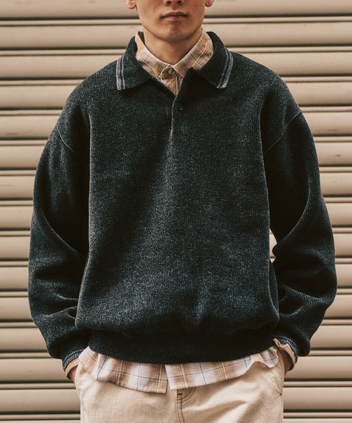 MASONPRINCE 長袖ポロシャツ L ネイビー メンズ : ZOZOTOWN Yahoo!店