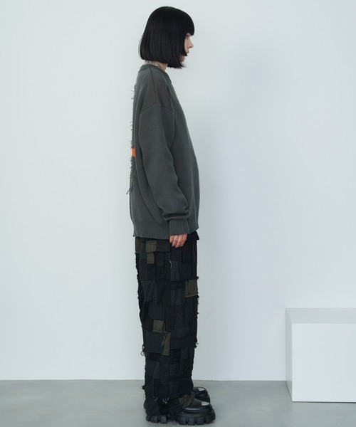 「AIVER」 長袖ニット MEDIUM ブルー メンズ_画像7