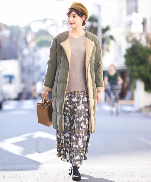 「a.v.v」 ダウンコート 38 カーキ レディース_画像2