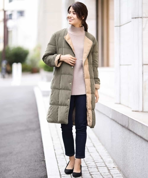 「a.v.v」 ダウンコート 38 カーキ レディース_画像4