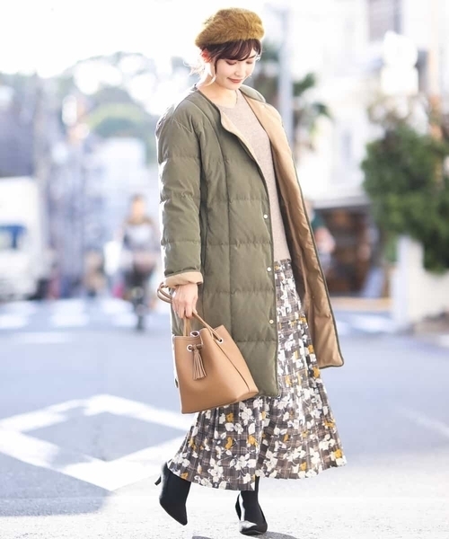 「a.v.v」 ダウンコート 38 カーキ レディース_画像6