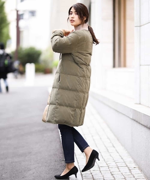 「a.v.v」 ダウンコート 38 カーキ レディース_画像7