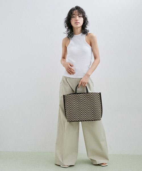 「ADAM ET ROPE'」 ハンドバッグ FREE キャメル レディース_画像4