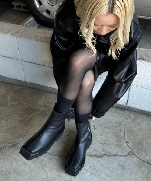Lui's（ルイス） ブーツ 「mi-企画」スクエアトゥブーツ レディース