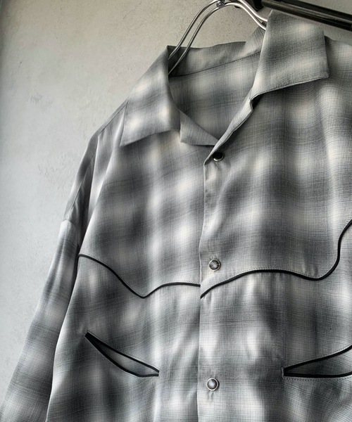 「NUMBER (N)INE DENIM」 半袖シャツ 3 グレー メンズ_画像3