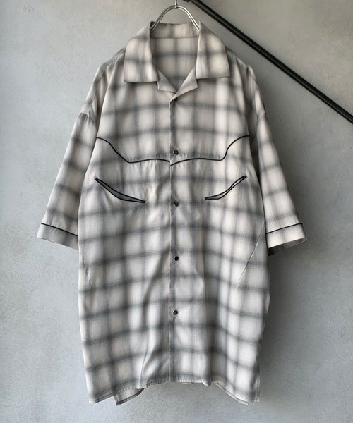 「NUMBER (N)INE DENIM」 半袖シャツ 3 グレー メンズ_画像4