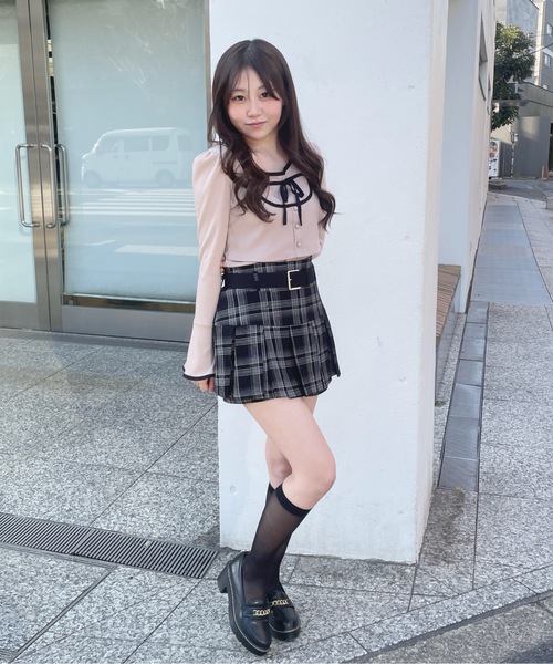 アーベーセーアンフェイス　abc une face シャツ　花柄　トップス　Ｍ シャツ衿ドッキングトップス（Tシャツ/カットソー）｜abc une face