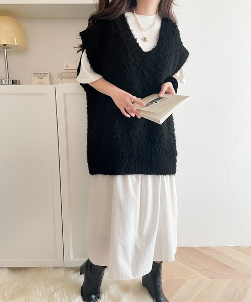 [classicalelf] вязаный лучший LARGE grayish бежевый женский 