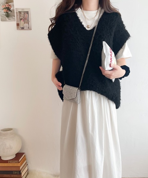 [classicalelf] вязаный лучший LARGE grayish бежевый женский 