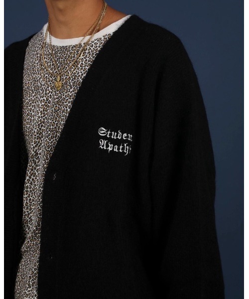 「Student Apathy」 ニットカーディガン LARGE ブラック メンズの画像6