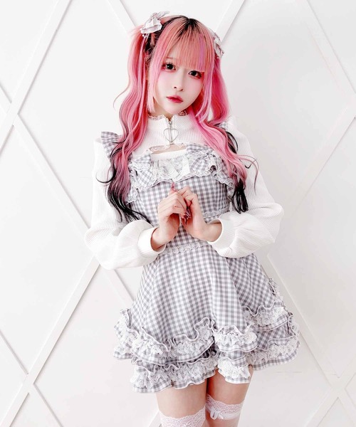 MA*RS　マーズ　ダブルりぼんギンガムキャミワンピース　ブラック　フリーサイズ MA*RS（マーズ） ワンピース ダブルりぼんギンガムキャミワンピース