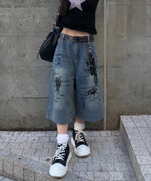lilful ハーフパンツ ワイドパンツ ジーンズ 「26年春夏新作