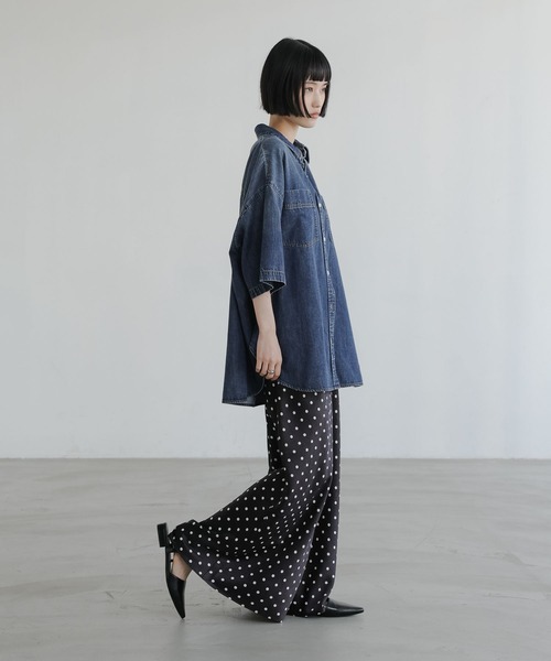 ブラウス シャツ アソートデニムＢＩＧシャツＳＳ 638496 レディースの画像