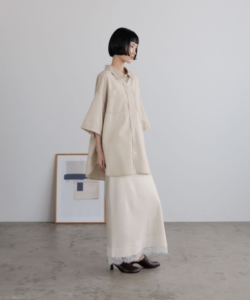 ブラウス シャツ アソートデニムＢＩＧシャツＳＳ 638496 レディースの画像