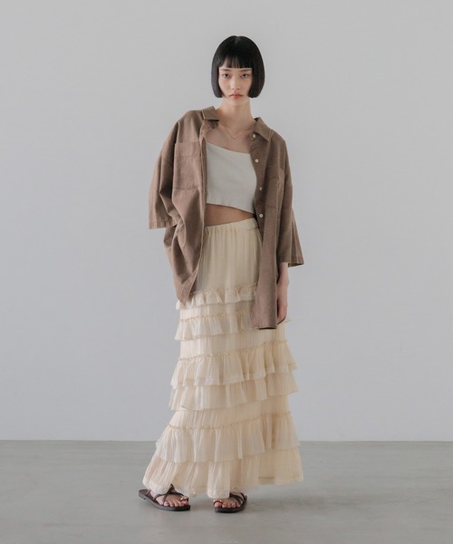 ブラウス シャツ アソートデニムＢＩＧシャツＳＳ 638496 レディースの画像
