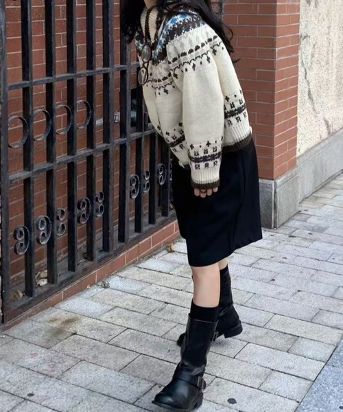 「CREARE -LINO-」 ニットカーディガン FREE グレー レディース_画像3