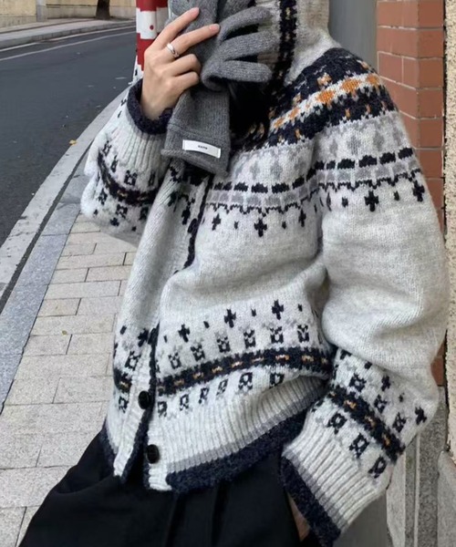 「CREARE -LINO-」 ニットカーディガン FREE グレー レディース_画像9