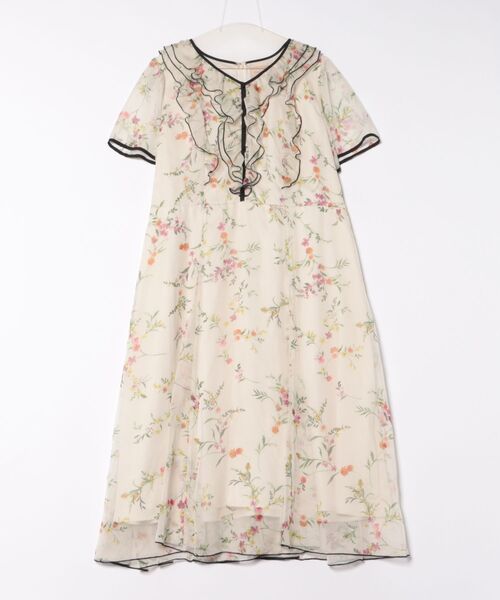 「Rose Tiara」 半袖ワンピース 40 ブラック レディース_画像2