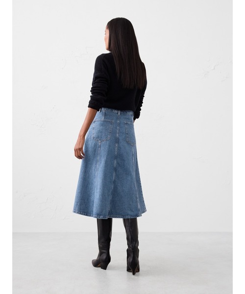 「BANANA REPUBLIC FACTORY STORE」 デニムスカート 8 ダークインディゴブルー レディースの画像
