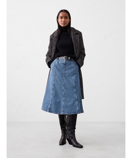「BANANA REPUBLIC FACTORY STORE」 デニムスカート 8 ダークインディゴブルー レディースの画像