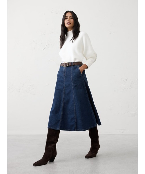 「BANANA REPUBLIC FACTORY STORE」 デニムスカート 8 ダークインディゴブルー レディースの画像