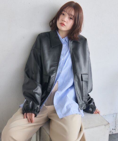 RETROGIRL（レトロガール） ブルゾン アウター WZIPレザーブルゾン