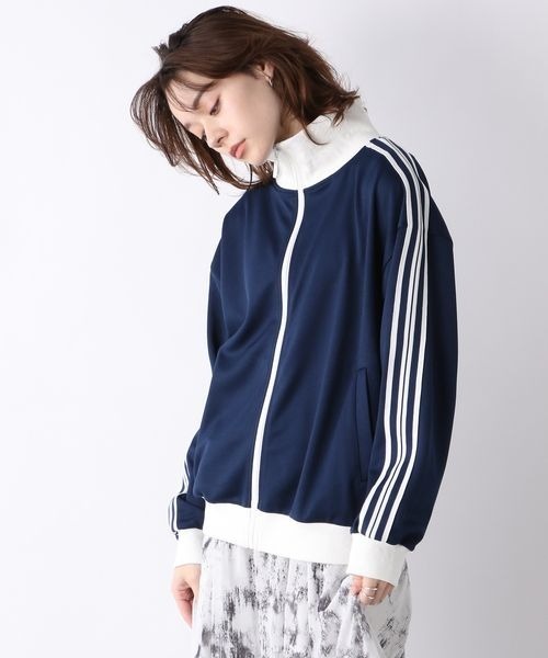 「JEANASIS」 ジャージブルゾン FREE ネイビー レディース_画像5