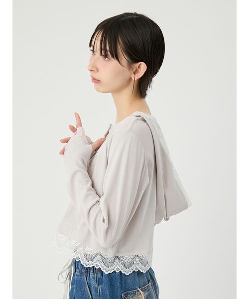 LILY BROWN（リリーブラウン） tシャツ 「UVカット/接触冷感」レース