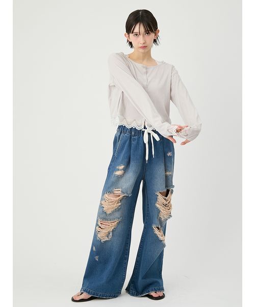 LILY BROWN（リリーブラウン） tシャツ 「UVカット/接触冷感」レース