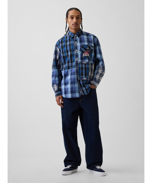 old gap sean wotherspoon チェックシャツ Sサイズ GAP（ギャップ） シャツ × Sean Wotherspoon オーバーサイズ パッチ