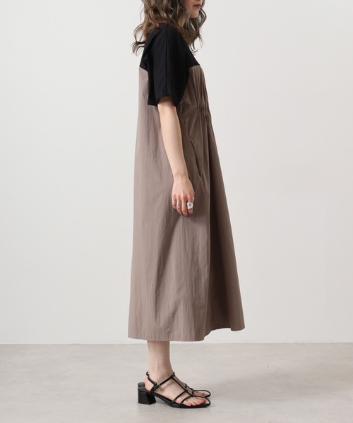 「EGLANTINE」 半袖ワンピース 40 カーキ レディース_画像4
