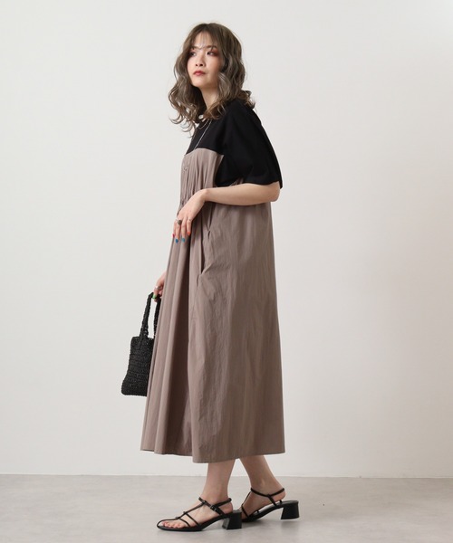 「EGLANTINE」 半袖ワンピース 40 カーキ レディース_画像9