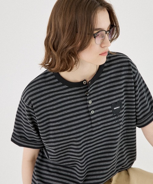 ONCILY（オンシェリー） ヘンリーネック tシャツ ASSORT HEART LOGO
