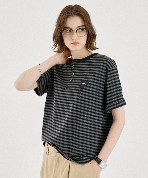 ONCILY（オンシェリー） ヘンリーネック tシャツ ASSORT HEART LOGO