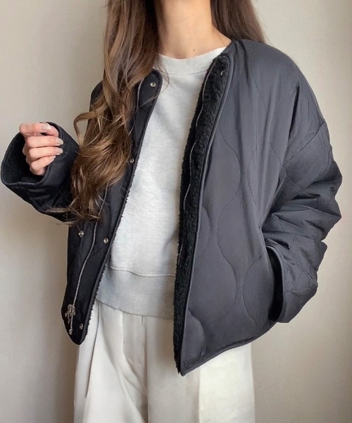 「FILLOU」 ノーカラージャケット MEDIUM モカ レディース_画像9