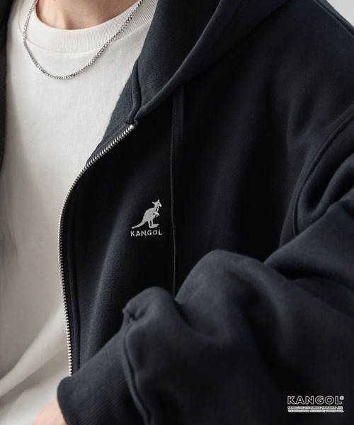 「KANGOL」 ジップアップパーカー「mono-martコラボ」 L ブラック レディース_画像5