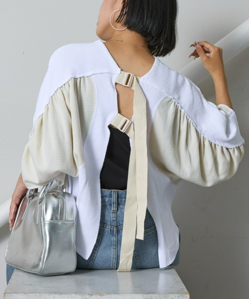 「etsinta」 7分袖カットソー ONE SIZE ベージュ レディース_画像3