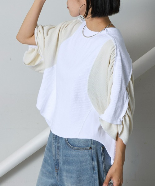 「etsinta」 7分袖カットソー ONE SIZE ベージュ レディース_画像7