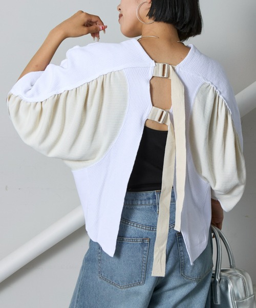 「etsinta」 7分袖カットソー ONE SIZE ベージュ レディース_画像8