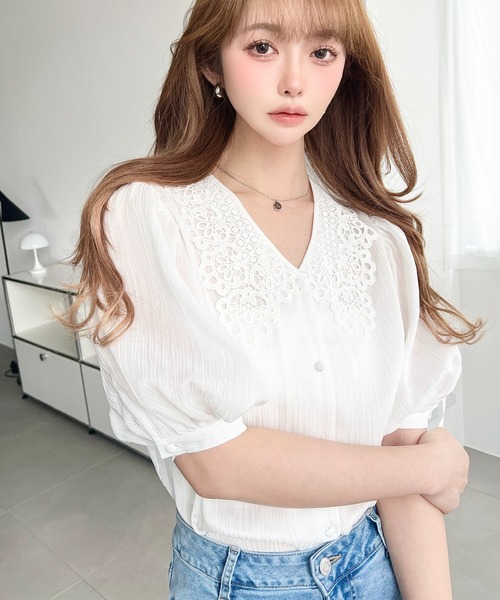 「moment+」 7分袖ブラウス M オフホワイト レディース_画像7