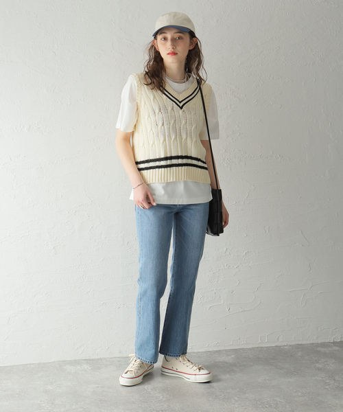 「James Charlotte」 ニットカーディガン 36 アイボリー レディース_画像3